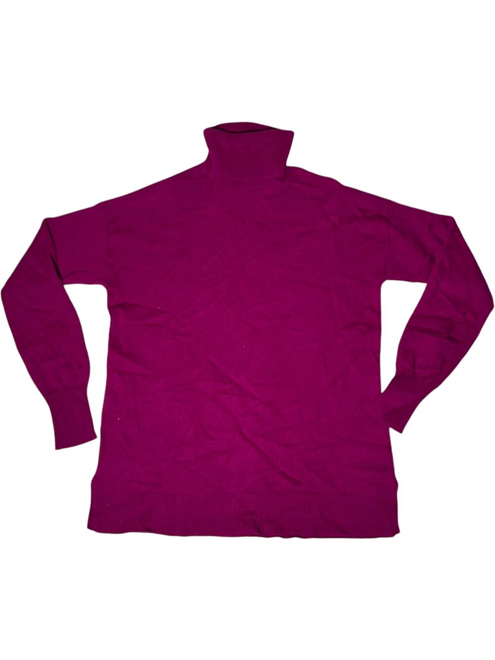 Nordstrom Plum Turtleneck Sweater 100% Cashmere Women's M Casual Minimal Elegant